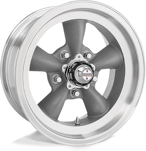 15x8.5 VN105 TORQ THRUST D Gray Mach Lip Wheel 5x5 (-25mm)