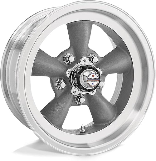 15x8.5 VN105 TORQ THRUST D Gray Mach Lip Wheel 5x4.5 (-25mm)