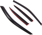 WD2-221 Dark Smoke 4 Pcs Set Window Visor (Outside Mount) Deflector Rain Guard Compatible with 2001-2005 Honda Civic Sedan