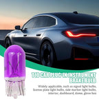 25PCS T10 12V 5W Car Turn Signal Light Bulbs, Clear Flat Foot Vehicle Side Marker Lamp Bulbs, Auto Interior Amber Headlight Bulbs Accessories, Universal for SUV, Sedan, Truck (Purple)