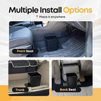 Car Trash Can with Stability Wings – Leakproof Portable Garbage Bin for Fabric & Rubber Mats – Compact Durable Plastic Auto Organizer for Cars, SUVs, Trucks (Black, Small)