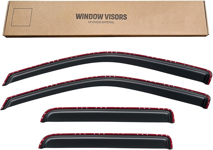 in-Channel Window Visors Rain Guards for 2004-2012 Chevy Colorado Crew Cab, Window Vent Wind Deflectors Shades for 04-12 GMC Canyon