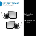 2 Piece Driver and Passenger Side Mirror Assembly Set Electric Adjustment Non-Heated No Memory Textured Compatible with 2007-2011 Dodge Nitro CH1320277 CH1321277