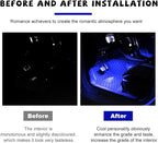 Car LED Strip Light, 24 LED RGB Auto Under Dash Interior Atmosphere Lights, USB Vehicle Decorative Lamp Ambient Night Light Strip, Lighting Kit Car Accessories (Blue)