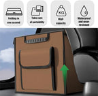 Car Trunk Organizer, Multi-Compartment Collapsible Vehicle Cargo Storage Organizer with Lid, Non Slip Waterproof Storage Box with Reinforced Handles, Universal Automotive Accessories (Coffee)
