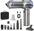 Mini Vacuum Cleaner, 2 in 1 27000PA Brushless Car Vacuum Air Duster 9000mAh Battery Air Blower Wireless Handheld Vacuum for Car,Office and Home (Blue)