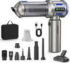 Mini Vacuum Cleaner, 2 in 1 27000PA Brushless Car Vacuum Air Duster 9000mAh Battery Air Blower Wireless Handheld Vacuum for Car,Office and Home (Blue)