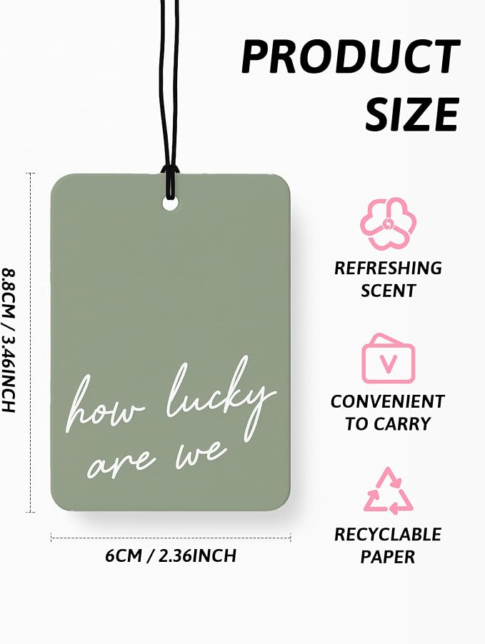 Boho Sage Green Western Car Air Freshener 4 Pcs, Preppy Cow Skull Cactus Cowgirls Boots Hanging Air Freshener for Cars Closet Drawer Books, Girly Western Car Accessories Mirror Decor for Women