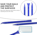 Car Crevice Cleaning Tool, 9 Pieces No-Scratch Plastic Scraper Tool for Tight Spaces, Multi-Use Small Paint Scraper Tool Sticker Remover for Kitchen, Crevices, Food, Paint, Labels, Oil Stains, Dirt