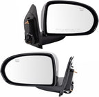 2 Piece Driver and Passenger Side Mirror Assembly Set Electric Adjustment Heated No Memory Black Compatible with 2007-2017 Jeep Compass CH1320262 CH1321262