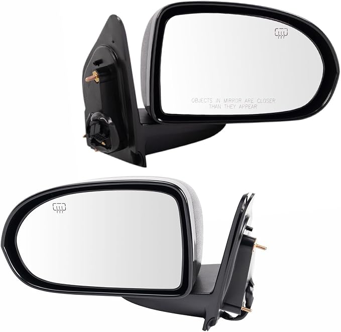 2 Piece Driver and Passenger Side Mirror Assembly Set Electric Adjustment Heated No Memory Black Compatible with 2007-2017 Jeep Compass CH1320262 CH1321262
