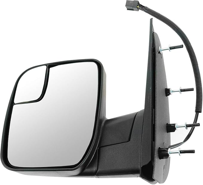 2 Piece Driver and Passenger Side Mirror Assembly Set Electric Adjustment Non-Heated No Memory Textured Compatible with 2010-2014 Ford E150 E250 2010-2017 E350 E450 FO1320396 FO1321396