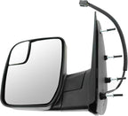 2 Piece Driver and Passenger Side Mirror Assembly Set Electric Adjustment Non-Heated No Memory Textured Compatible with 2010-2014 Ford E150 E250 2010-2017 E350 E450 FO1320396 FO1321396