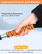 27" Aluminum Snow Brush with Ice Scrapers for Car Windshield and Window | Car Snow Scraper and Brush with Ergonomic Foam Grip Winter Accessories (Orange, Red, Green) (3 Pack)