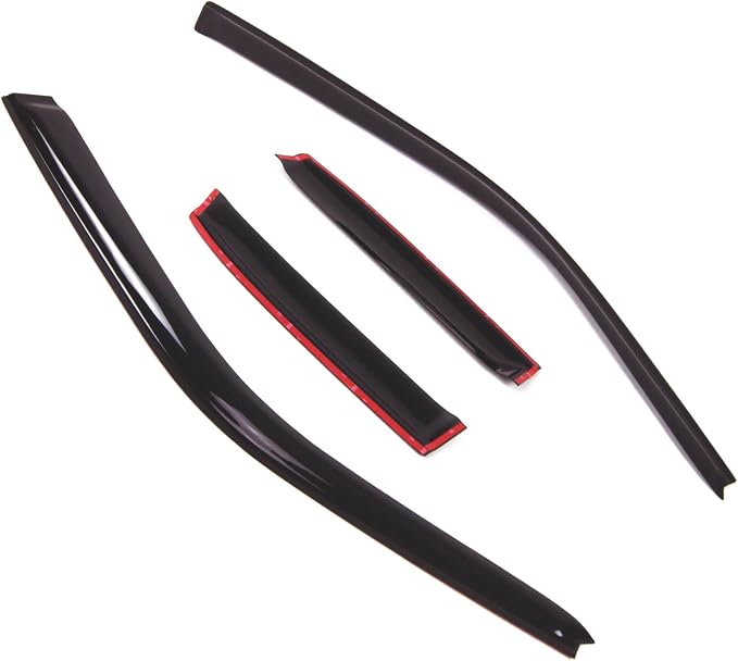 WD2-693 Dark Smoke 4 Pcs Set Window Visor (Outside Mount) Deflector Rain Guard Compatible with 1991-1996 Infiniti G20