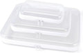 Clear Hard Shell Zipper Case, Clear Zipper Pouches Waterproof Makeup Organizer & Travel Toiletry Storage Bag, Plastic Pouch for Office, Home, White,3 Pack XL LS