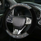 Bling Fluffy Steering Wheel Cover for Women Girls, Rhinestone Diamond Sparkling Fur Steering Wheel Protector Elastic Steering Wheel Covers Winter Warm Universal Fit 14-15 inches -Black | Colorful Diamond Elastic Car Steering Wheel Accessories Sparkling...