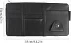 2 Packs Car Sun Visor Multi-Pocket Organizer for SUV & Truck, Auto Visor Storage Pouch with Big Zipper Pocket, Card Sleeve, Driving License, Insurance, Sunglasses, Pen, Key, Lipstick