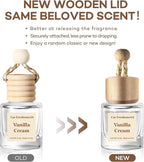 C Classy Hanging Car Air Freshener 2 Pack, Vanilla Cream Essential Oil Diffuser, Long-Lasting Fragrance, Cute Glass Bottle Car Accessories for Women & Men, Made in USA