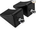 50011 Heavy-Duty Rubber Wheel Chocks with Eyebolt, Anti-Slip Design for Trailers, RVs, and Trucks (6.5" x 3.75" x 4") - 2 Pack