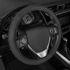 Perforated Microfiber Leather Steering Wheel Cover for Cars Trucks SUVs Vans, Sporty Racing Improved Grip Anti-Fatigue Ergonomic Design, Airbag Compatible - Fits Standard 15" Inch - Black
