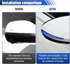 4PCS Car Door Edge Guard Protector, Self-Adhesive Vehicle Rearview Mirror Anti-Collision Strip, PVC Anti-Scratch Bumper Trim Guard, Universal Auto Body Accessory for Car SUV Truck (Blue)
