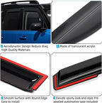 in-Channel Window Visors Rain Guards for Toyota Camry 2018-2024 | Window Deflectors, Vent Visor, Sun Shades, Window Shields, Truck Accessories, Dark Smoke