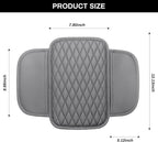 Car Center Console Cover Upgraded Microfiber Leather Car Arm Rest Cover with 2 Storage Bags Universal Armrest Cover for Car Storage Box Car Interior Accessories Protector for Most Vehicle-Gray