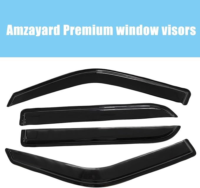 Window Visors Rain Guards for 97-17 Ford Expedition 98-17 Lincoln Navigator | Window Deflectors, Vent Visor, Sun Shades, Window Shields, Dark Smoke, Car Accessories, Tape-on Outside