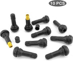 10 PCS TR413 Rubber Snap-in Tire Valve Stems Sturdy Replacement Tyre Valves Stems for 0.453" Tubeless Rim Holes on Cars, Go-Karts, Trucks, Lawn mowers, Trailers