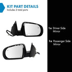 Driver & Passenger Side Mirror Set Power Heated Manual Folding Turn Signal Blind Spot Puddle Light Paint to Match Compatible with 2014-2018 Jeep Cherokee CH1320428 CH1321428