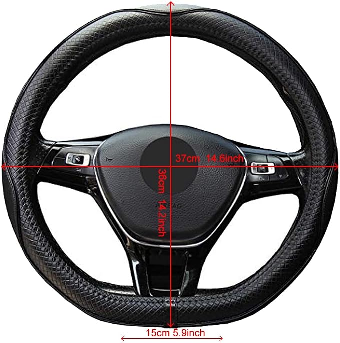 Flat Bottom Steering Wheel Cover Anti-Slip,Safety,Soft,Breathable,Durable,Full Surround,Comfortable Grip Microfiber Leather (D Shape, Green)