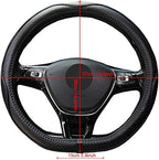 Flat Bottom Steering Wheel Cover Anti-Slip,Safety,Soft,Breathable,Durable,Full Surround,Comfortable Grip Microfiber Leather (D Shape, Green)