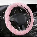 Fluffy Car Steering Wheel Cover, 15 Inches Anti-Slip Round Fuzzy Winter Steering Wheel Protector, Soft Warm Plush Steering Wheel Cover for Women Girls, Car Accessories (Pink, Round)