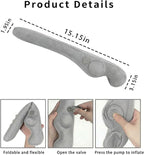 Inflatable Car Seat Gap Filler Strip - 2Pcs Suede Foldable Seat Gap Plug Blocker,Stop Dropping Items,Soft Interior Accessories for All Cars (Gray)