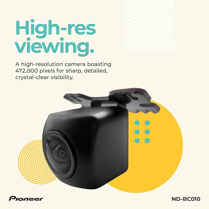 ND-BC010 Rearview Camera - Universal Backup Camera, 155 Degree Wide Angle View, High Resolution Images, Clear Night Vision, Flexible Installation, Compatible with in-Dash Receivers