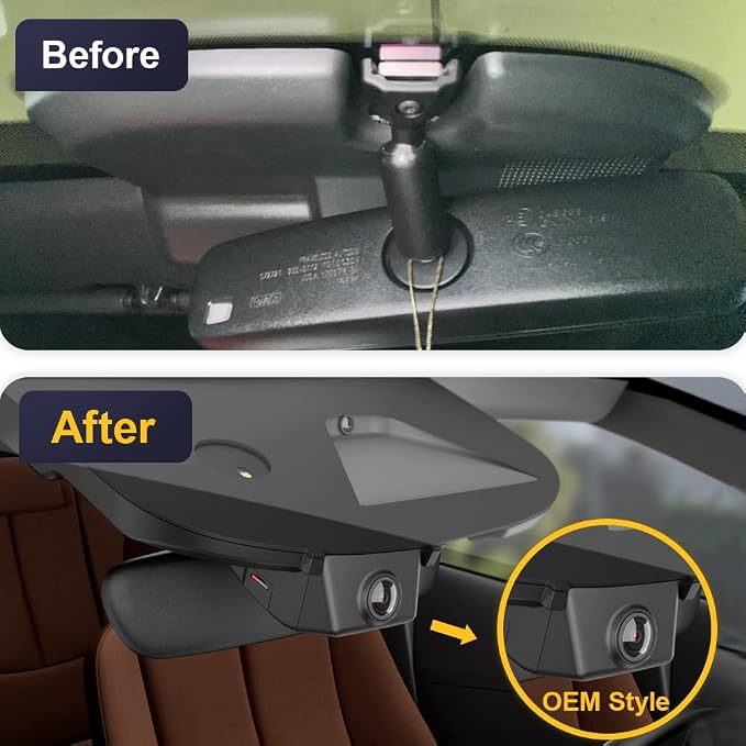 4K Dash Cam Suitable for Ford Mustang Mach-E 2021-2025 GT Select Premium, OEM Factory Look, 2160P UHD Video, Built-in WiFi & APP, Loop Recording, G-Sensor, Plug & Play, 64GB Card