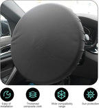 Car Steering Wheel Sunshade, Universal 15.7" Steering Wheel Sunshade, Full Coverage Auto Interior Wheel Sunshade Accessory, Suitable for Sedans SUVs Trucks (Black)
