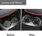 2PCS Bling Car Coasters, Non-Slip Insert Water Bottle Holder Pads, Bling Crystal Rhinestone Dustproof Automotive Interior Accessories, Universal for Vehicles, Trucks, RVs (2 pcs, Black)