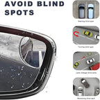 2 PCS Car Blind Spot Mirror, Fan-Shaped 360 Degree Rotating HD Glass Wide Angle Convex Rear View Mirror, Adjustable Frameless Side Blindspot Mirrors for Car SUV Truck RV Van