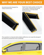 in-Channel Window Rain Guards Fit for Honda CRV 2017-2022 Rain Guards Extra Durable CR-V Window Deflectors Visors Vent Visors Vent Shades Car Accessories -4 pcs