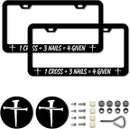 Christian License Plate Frames，Jesus Car Accessories for Women and Men ，Cute License Plate，Aluminum License Plate Frame Fits Standard US Vehicles Size 12.2 x 6 Inch (Black-Jesus)