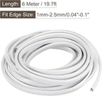 U Channel Edge Trim, 19.7ft Length Rubber Guard Seal Strip Edge Protector Fit for 1-2.5mm Edge, (15/64" W x 25/64" H) White