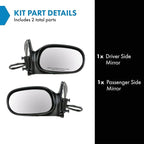 Driver and Passenger Side Mirror Assembly Set Power Paint to Match Smooth Black Compatible with 1998-2002 Toyota Corolla LE