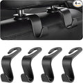Car Back Seat Headrest Hooks, 4PCS Vehicle Backseat Storage Organizer Hanger, Multifunctional Auto Headrest Hidden Hook Universal for Handbag Purse Backpacks Bags and Groceries (Black)