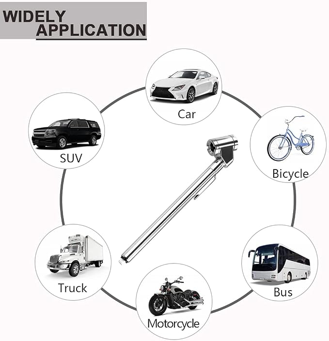 CZC AUTO Tire Pressure Gauge Heavy Duty Dual Head Mechanical Air Gauge Stainless Steel Stem for Car RV ATV Truck Motorcycle Bike, 10-120PSI (5 Pack)