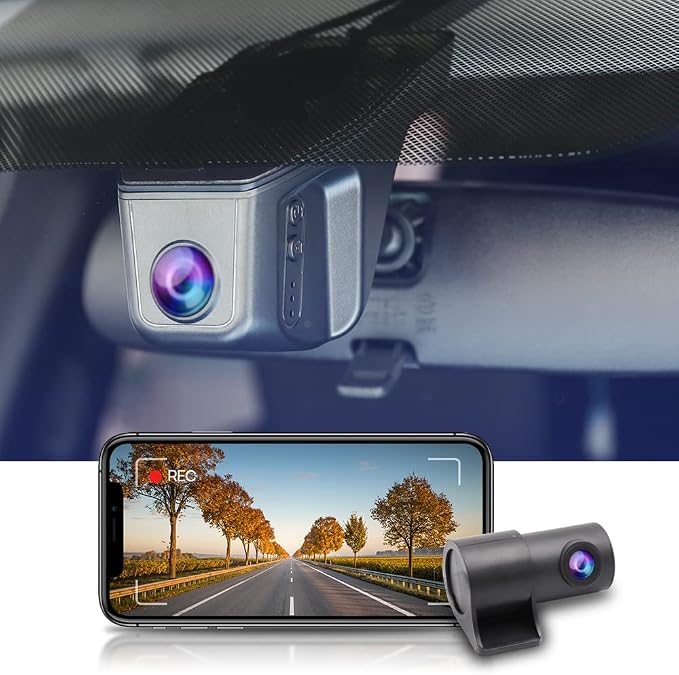 Front 4K+Rear 1080P Dash Cam for 2011-2024 Honda Vehicle Styles (Rhombus Dome Light), OEM Factory Look, Dual Loop Recording, WiFi & APP, G-Sensor, Easy to Use, 128GB Card