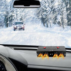 12V Car Heater Defroster, 500W Universal Windscreen Demister, 4 Holes Portable Car Defroster Windshield Heater for Truck Car Winter Defrosting Defogging Fast Heating with Mounting Accessories