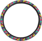 Retro Abstract Steering Wheel Covers Anti-Slip Elasticity Car Accessories Steering Wheel Protector Universal 15 Inch for Cars SUV Vehicle Truck