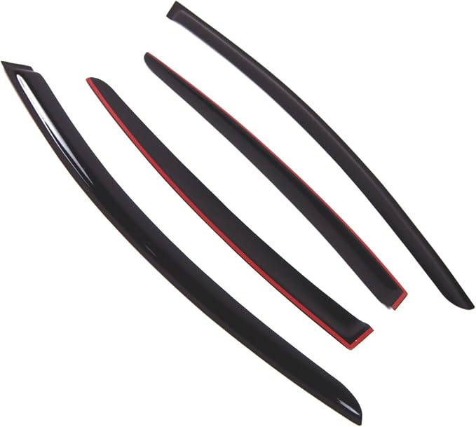 Outside Mount Window Vent Visors Rain Guards Compatible with Volvo S60 2011-2015 | Side Window Wind Deflectors Rain Shields | Smoke Tinted, 4 Pcs Set, DGWV-757
